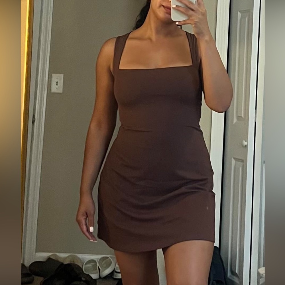 Workout dress, square neck, with tags